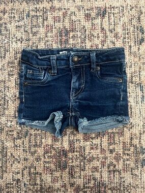 Levi’s Girls Dark Blue Denim Roll-Cuff Shorts